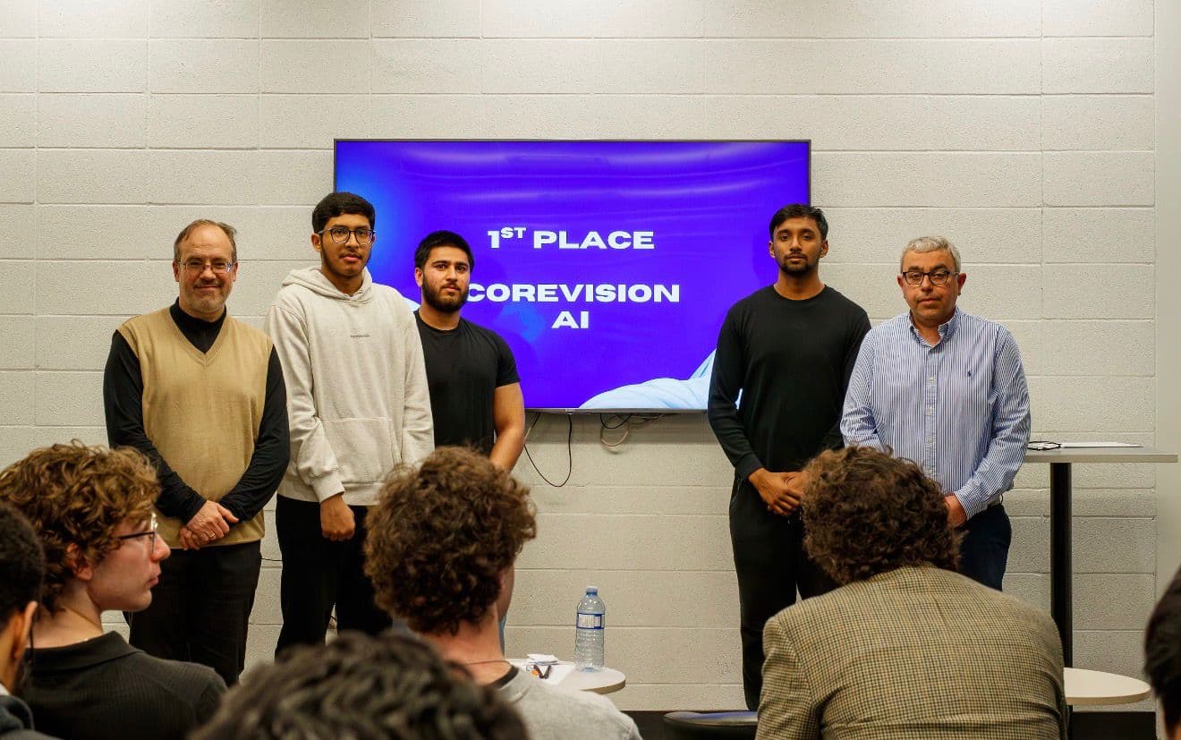 CoreVision AI team with judges at CITech 2026